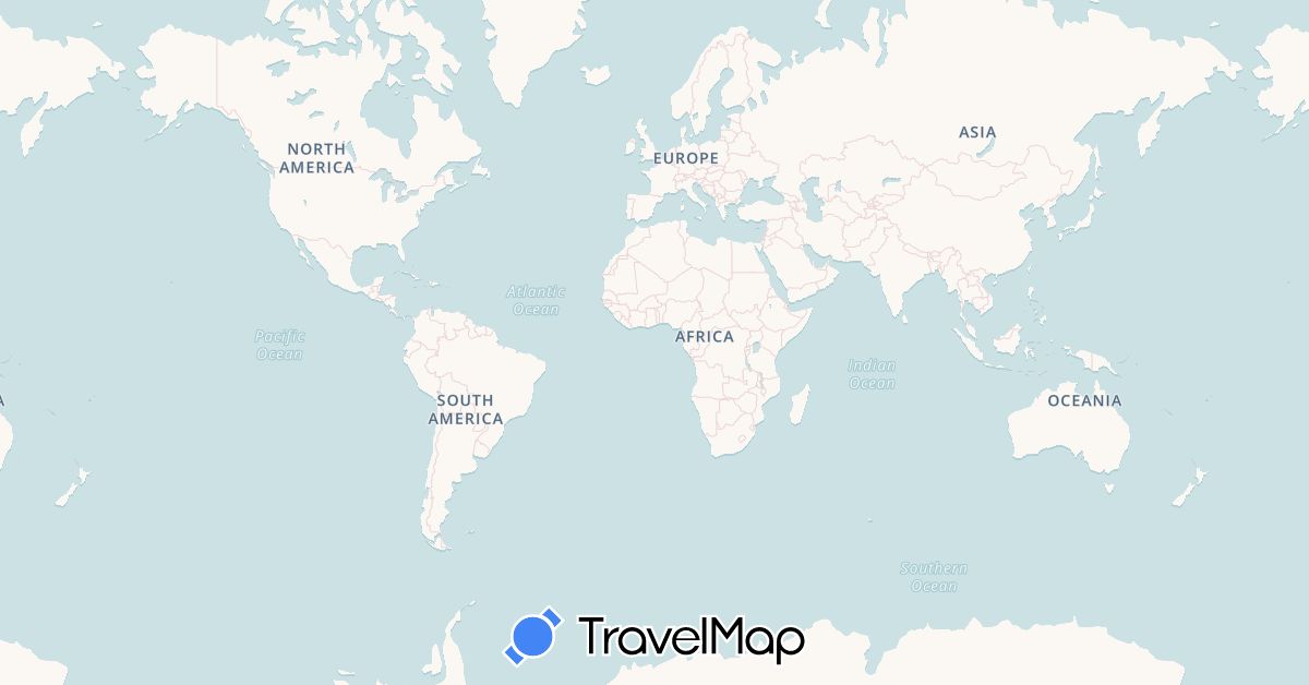 TravelMap itinerary: driving, plane, boat in Australia, Brazil, Chile, France, Hong Kong, Indonesia, Luxembourg, New Zealand, French Polynesia, Portugal, Singapore (Asia, Europe, Oceania, South America)